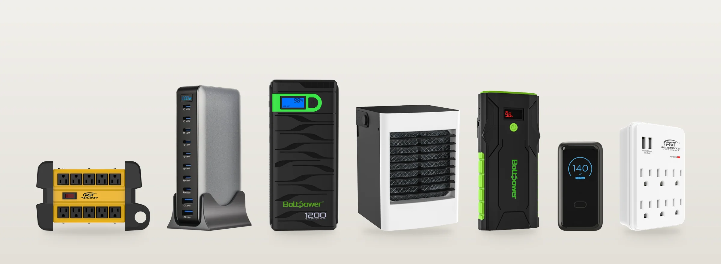Products from Rocket Socket, Key Power, Bolt Power and Greenbox Innovations