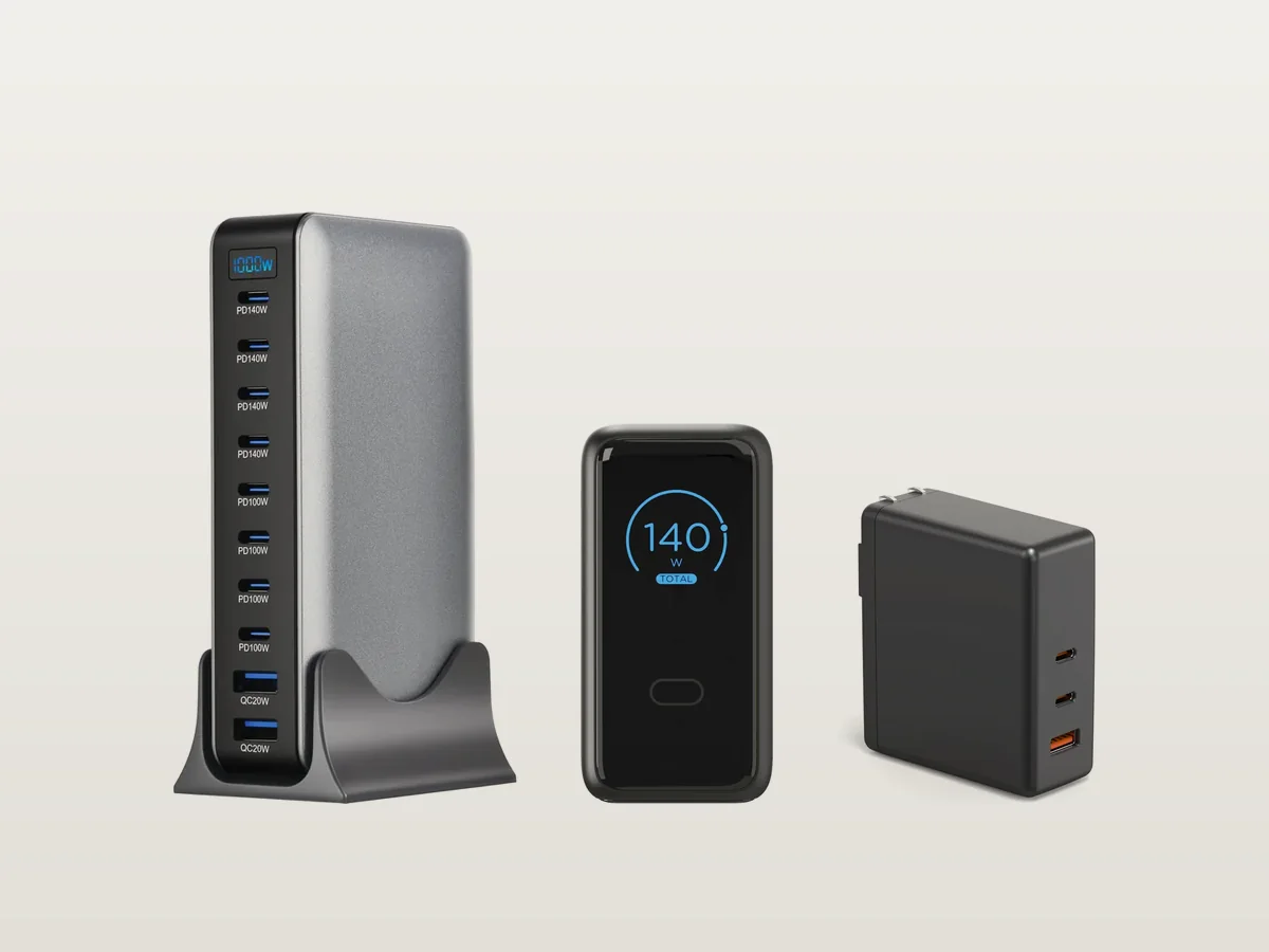 Key Power 1000W charging station, 160W display charger and 140W charger